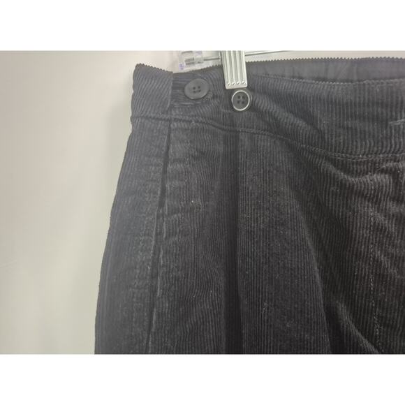 New w/Tag Poetry Women's Black Corduroy Hemp & Cotton Taper-Leg Trouser US 10 - Picture 5 of 9